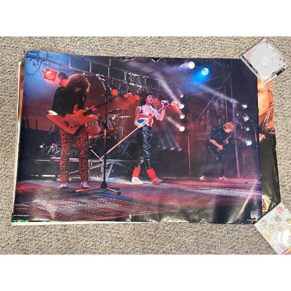 Lot of 5 Vintage Def Leppard Band Posters Wall Posters Large 35" Mostly 80s